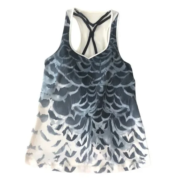 Lululemon Dance To Yoga Tank Pretty Plume Angel Wing Black / Black - Picture 8 of 16
